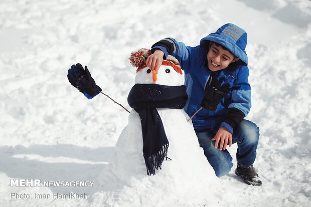 Snowman building contest in Hamedan