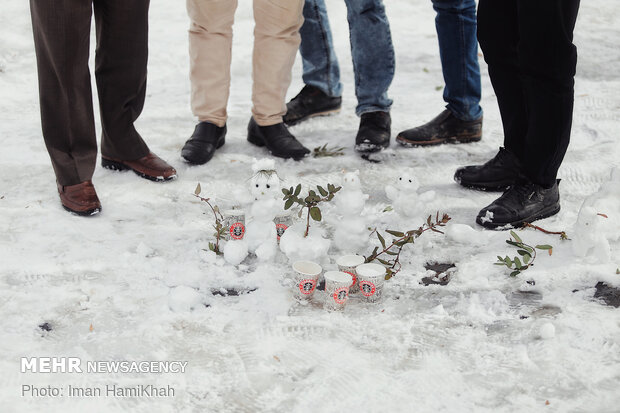 Snowman building contest in Hamedan