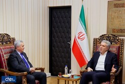 Iranian Minister of Cultural Heritage, Tourism and Handicrafts Ali-Asghar Mounesan meets with Tajik Ambassador Nizam al-Din Zahedi in Tehran on January 25, 2020.