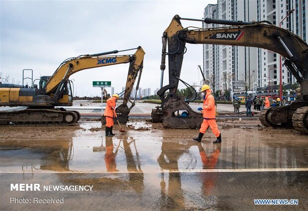 روند ساخت بیمارستان 10 روزه چینی