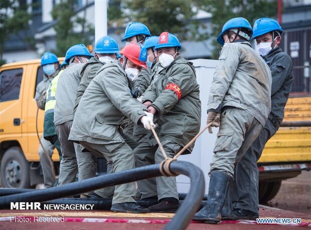 روند ساخت بیمارستان 10 روزه چینی