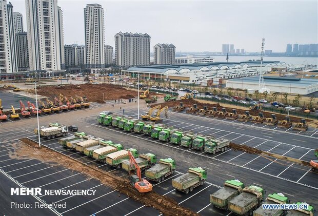 روند ساخت بیمارستان 10 روزه چینی