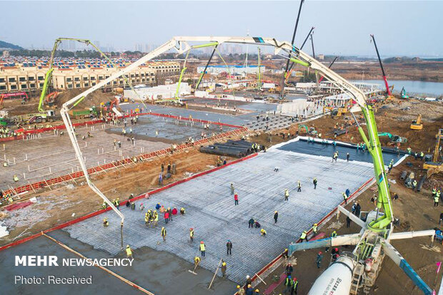 روند ساخت بیمارستان 10 روزه چینی