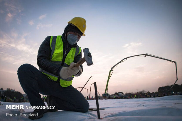 روند ساخت بیمارستان 10 روزه چینی