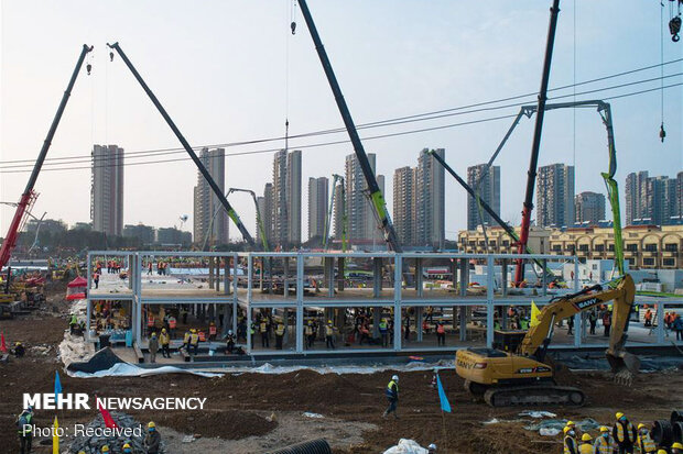 روند ساخت بیمارستان 10 روزه چینی