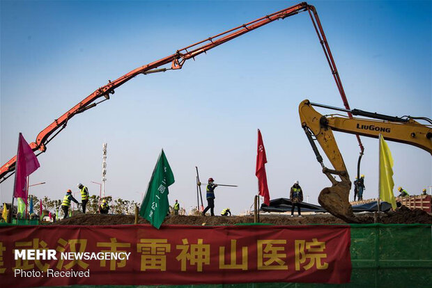 روند ساخت بیمارستان 10 روزه چینی