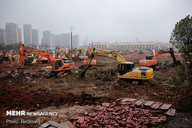 روند ساخت بیمارستان 10 روزه چینی