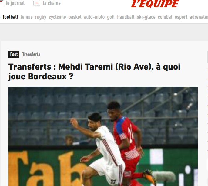 موافقت باشگاه ریوآوه با انتقال ۲.۵ میلیون یورویی طارمی به بوردو