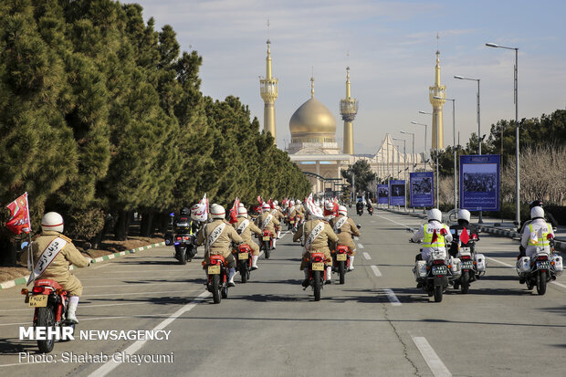 Armed forces stage motorcycle parade 