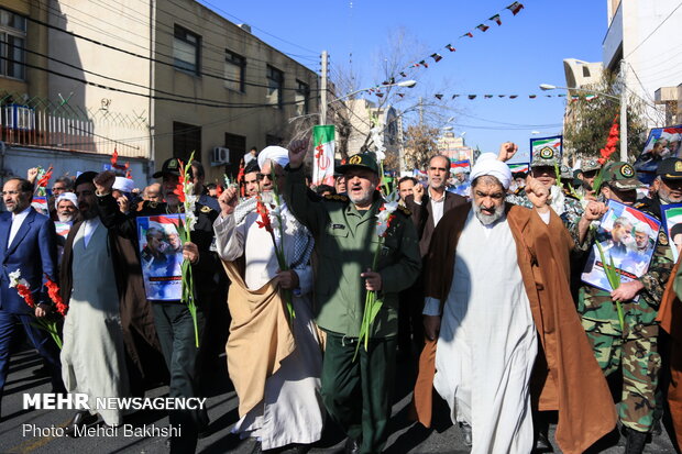 People in Qom commemorate Imam Khomeini's arrival anniversary in Iran