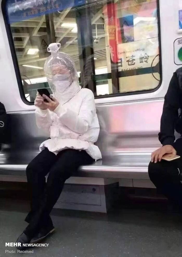 ماسک های عجیب چینی‌ها برای مقابله با کرونا