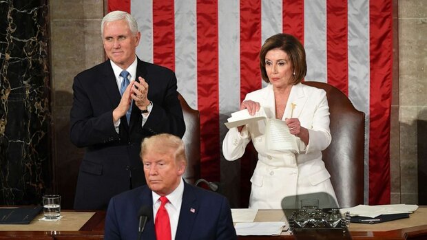 VIDEO: Trump refuses handshake, Pelosi rips up copy of his speech