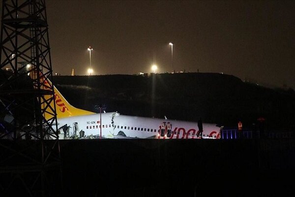 Plane skids off runway at airport in Istanbul