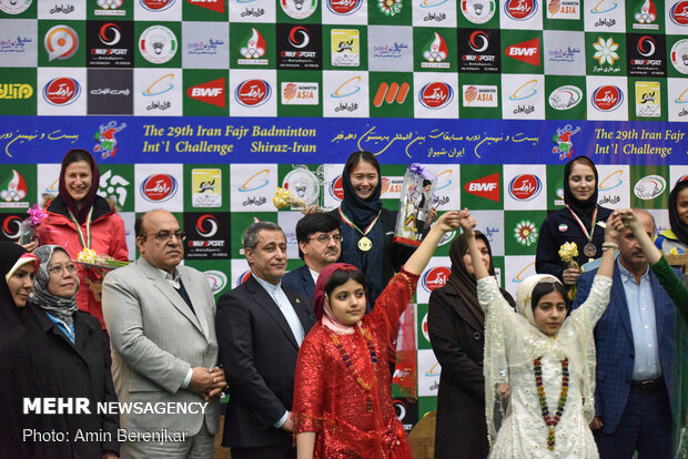 اختتامیه مسابقات بین المللی بدمینتون جام فجر در شیراز