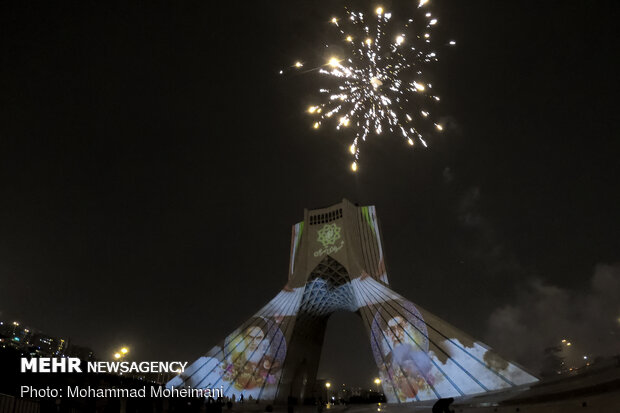 Fireworks and projection mapping at iconic Azadi Square