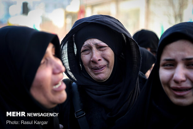 مراسم تشییع پیکر مطهر شهید امیر رضا رمضانی در مشهد