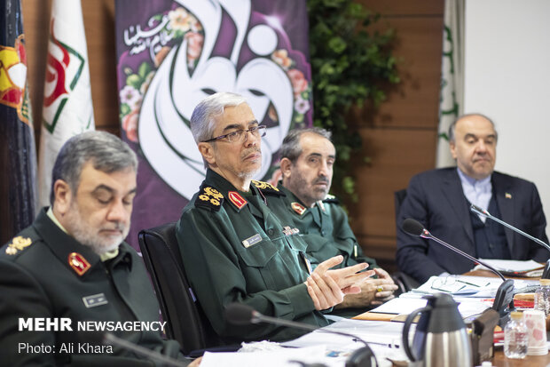 سرلشکر محمد باقری رئیس ستاد کل نیروهای مسلح در هشتمین جلسه هیئت امنای بنیاد حفظ آثار و نشر ارزش‌های دفاع مقدس