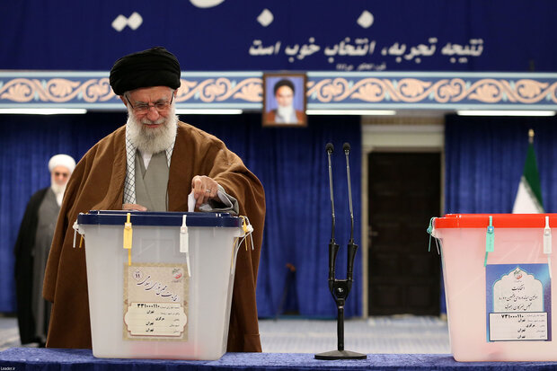 Leader of Islamic Republic castes votes in parliamentary, Assembly of Experts polls