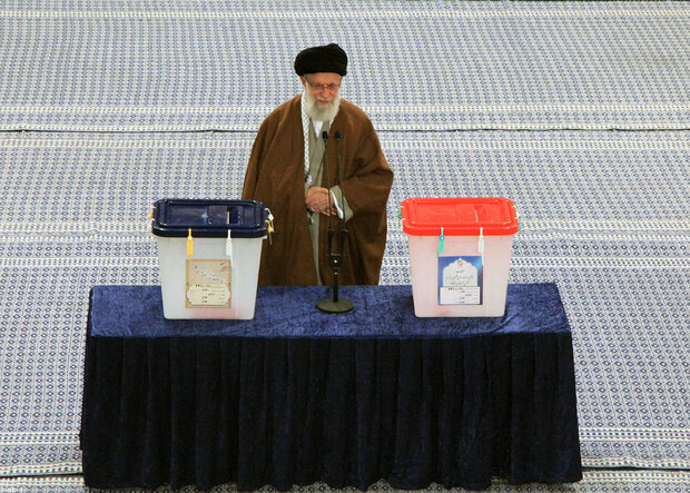 Leader of Islamic Republic castes votes in parliamentary, Assembly of Experts polls