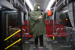 Disinfection of public transportation fleet in Qom