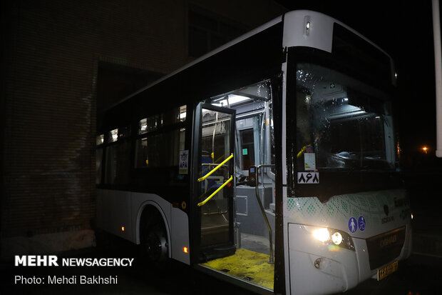 Disinfection of public transportation fleet in Qom