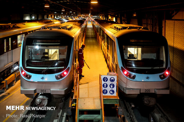 Hygienic measures in Mashhad subway amid coronavirus anxiety