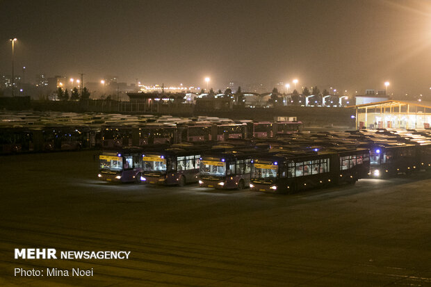 Disinfecting public transportation fleet in Tabriz amid ‘coronavirus’ anxiety