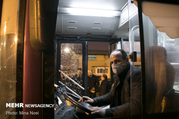 Disinfecting public transportation fleet in Tabriz amid ‘coronavirus’ anxiety