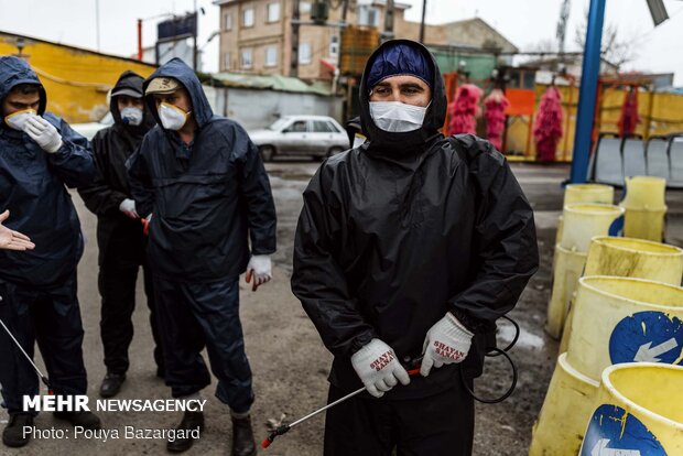 Disinfecting public transportation fleet in Rasht