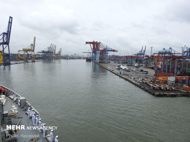 Iranian naval flotilla docking at Jakarta port of Indonesia