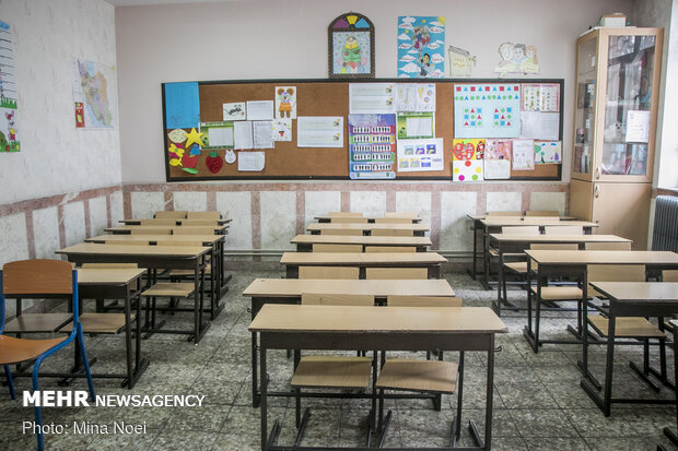 Disinfecting schools in Tabriz, East Azerbaijan