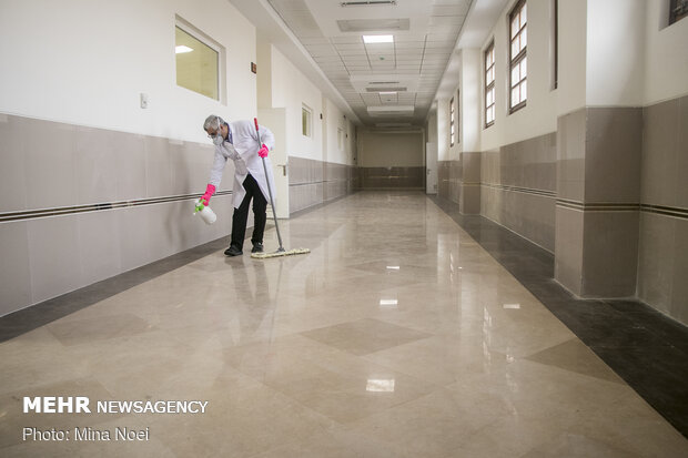 Disinfecting schools in Tabriz, East Azerbaijan