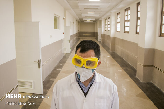 Disinfecting schools in Tabriz, East Azerbaijan