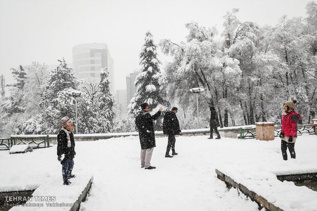 Snow blankets the Iranian capital