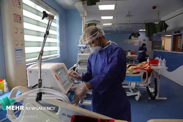 بخش مراقبت‌های ویژه کرونا در بیمارستان فرقانی قم