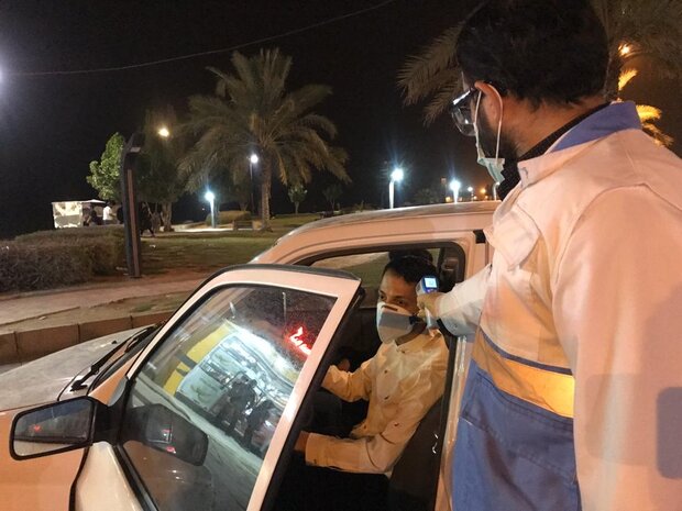 انجام تست تب سنجی ویروس کرونا از مسافران در شهرهای استان بوشهر