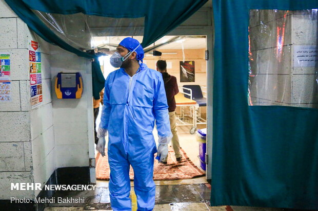 عملیات رفع آلودگی و گندزدایی در بیمارستان کامکار قم
