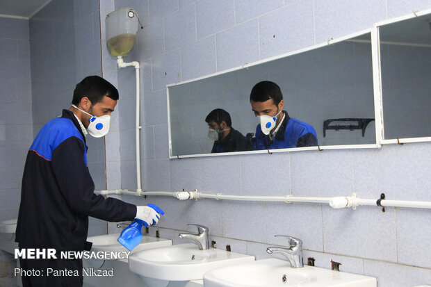 Disinfecting public places in Shahrekord