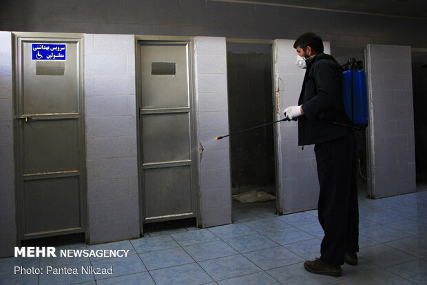 Disinfecting public places in Shahrekord