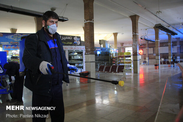 Disinfecting public places in Shahrekord