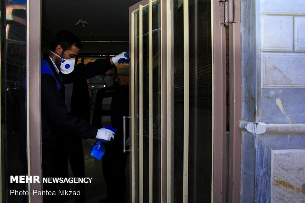 Disinfecting public places in Shahrekord