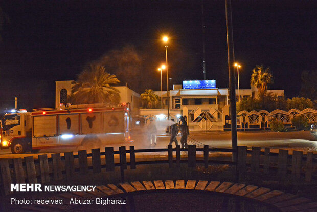 عملیات ضدعفونی معابر عمومی شهرستان لارستان