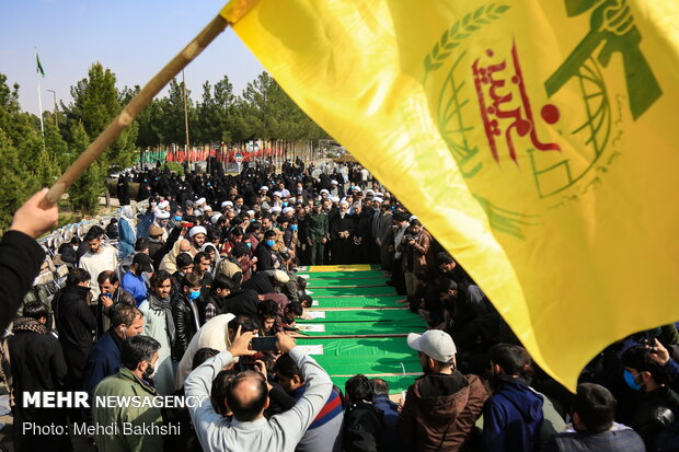 Funeral processions of 11 defenders of Holy Shrine