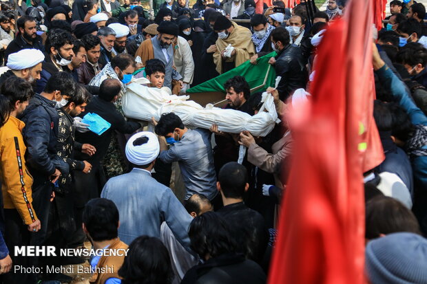 Funeral processions of 11 defenders of Holy Shrine