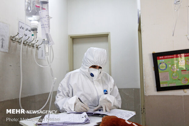 القسم الخاص للمصابين بفيروس كورونا في مستشفى "5 آذر "بجرجان