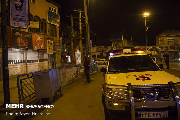 Disinfecting public places in Sanandaj