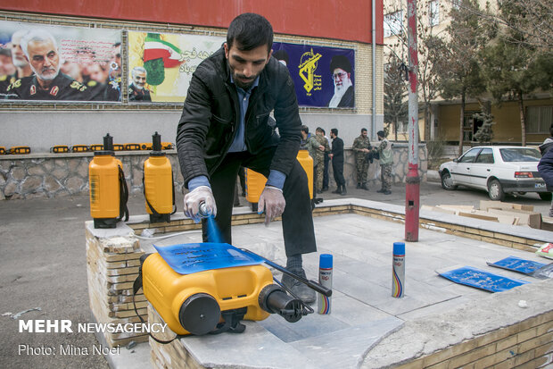 رزمایش بسیجیان تبریز برای مهار کرونا