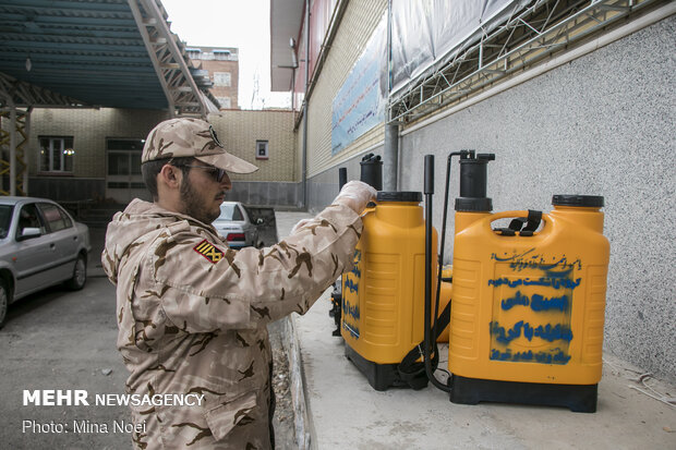 رزمایش بسیجیان تبریز برای مهار کرونا