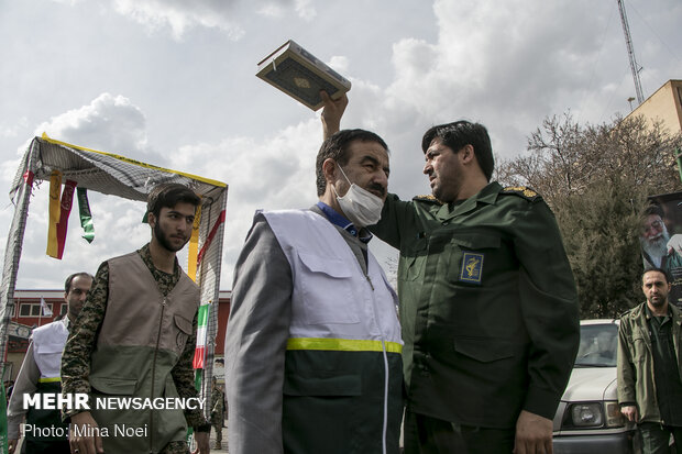 رزمایش بسیجیان تبریز برای مهار کرونا