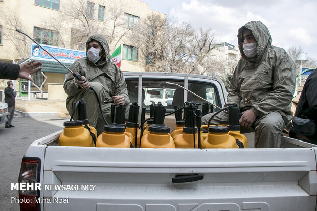 رزمایش بسیجیان تبریز برای مهار کرونا